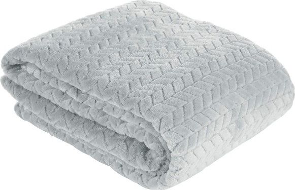 Eurofirany Narzuta Koc Miękki Flanelowy Cindy Srebrny 200x220