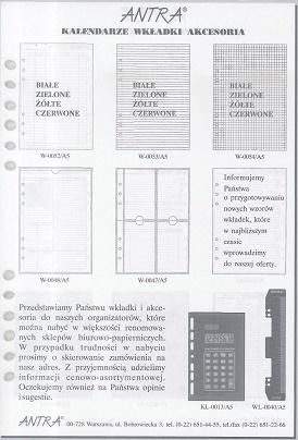 Antra Wkład do organizera A5 Bloczek (270048)