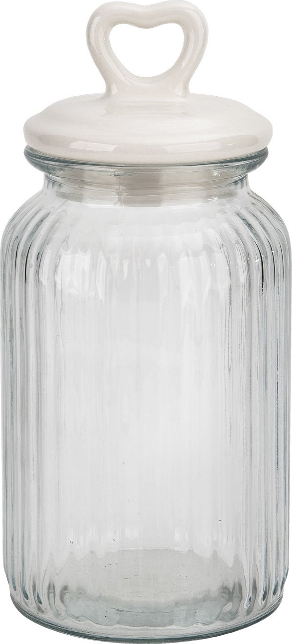 Słoik z pokrywką ceramiczną Serce 1,3 L okrągły Tadar