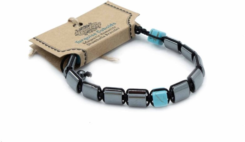 Bransoletka magnetyczna z Hematytu - Turkusowa