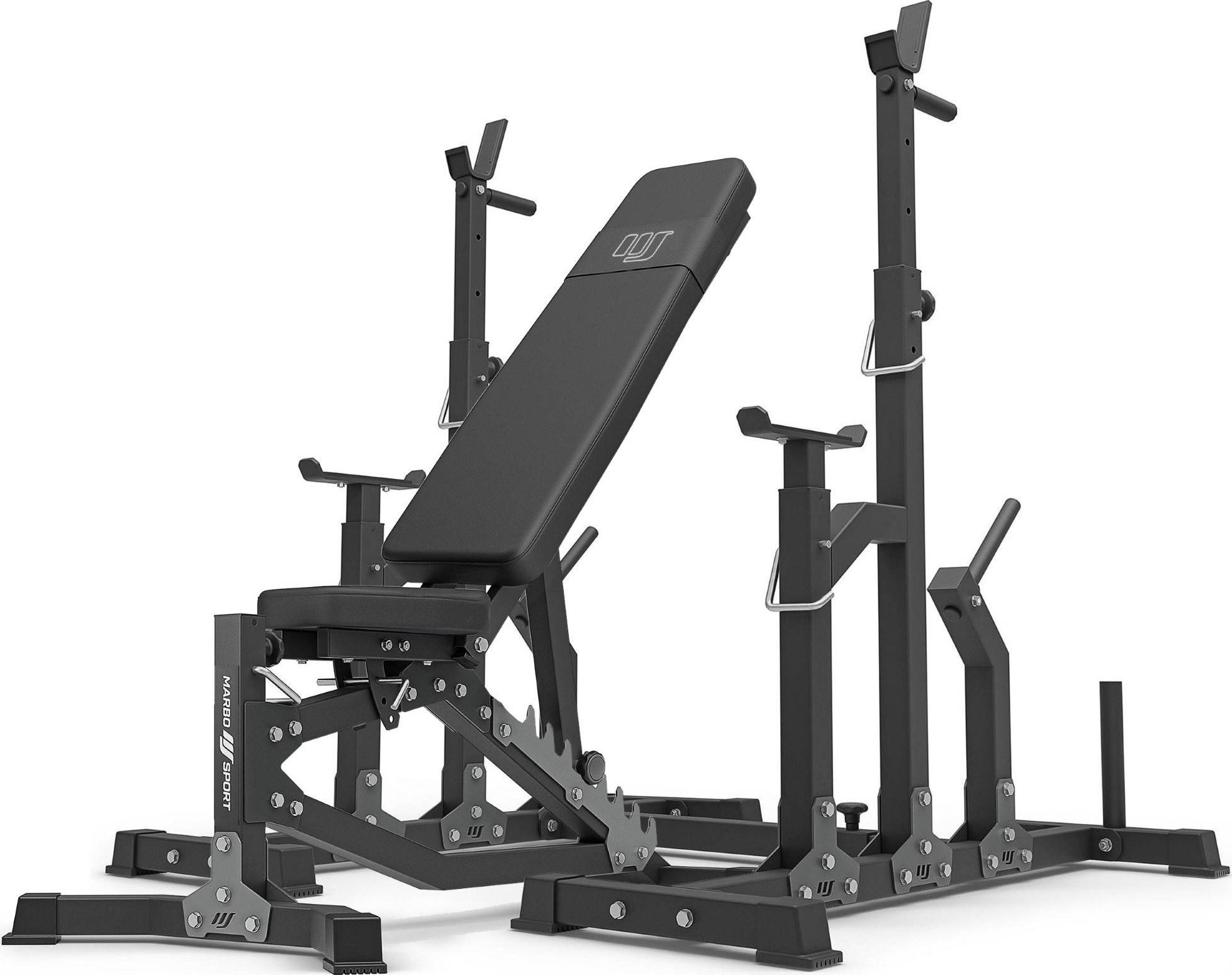 Zestaw MS11_2.0 | dwustronnie regulowana ławka treningowa + stojaki regulowane - Marbo Sport