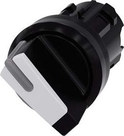 Siemens Przełącznik z możliwością podśw 22mm okrągły tworzywo czarny/biały kr pióro 2 poz o-i 3SU1002-2BF60-0AA0