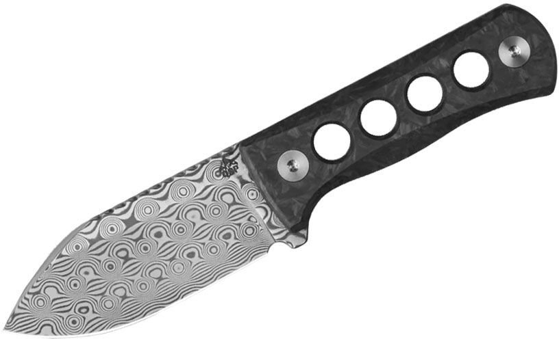 QSP Knife CANARY DAMASCUS SHREDDED CF QS141-M Green Glow-in-the-dark