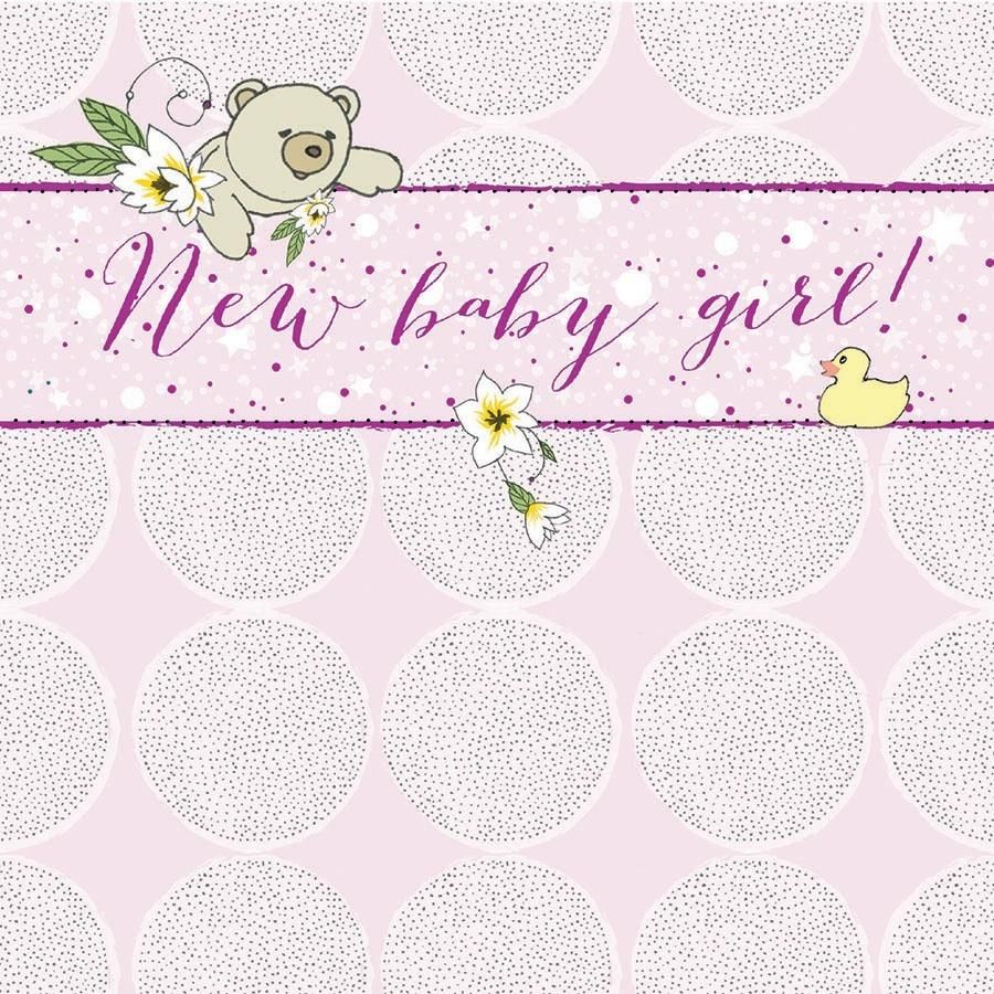 Clear Creation Karnet Swarovski kwadrat CL0219 Narodziny miś