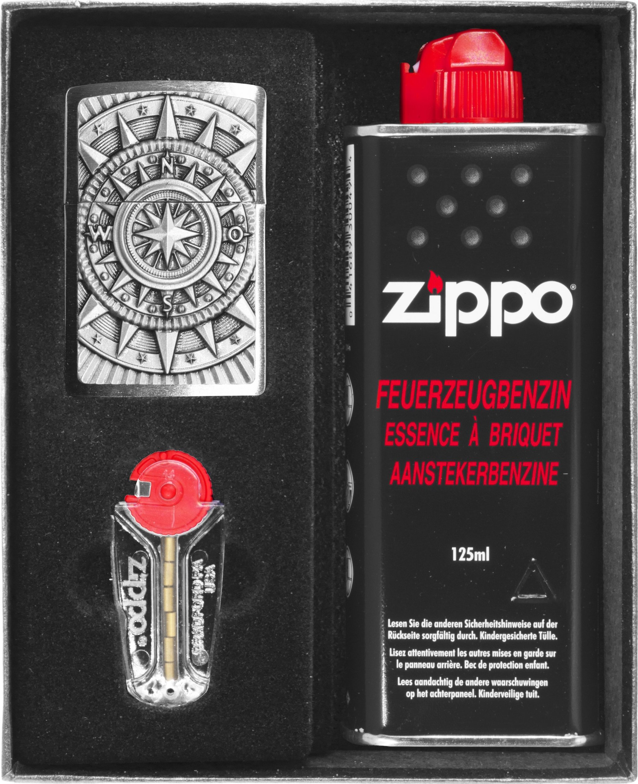 Zestaw ZIPPO Zapalniczka COMPASS EMBLEM Prezentowy No1