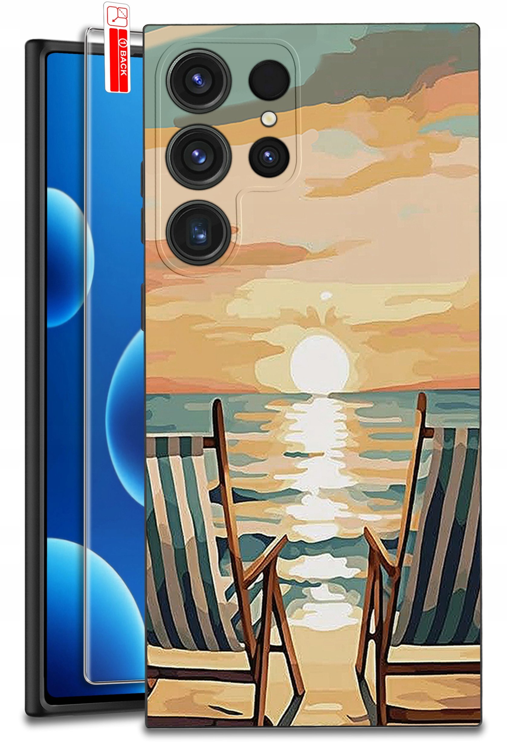 ETUI do Samsung Galaxy S25 Ultra WZORY | SILIKONOWE MATT CASE + SZKŁO 9H