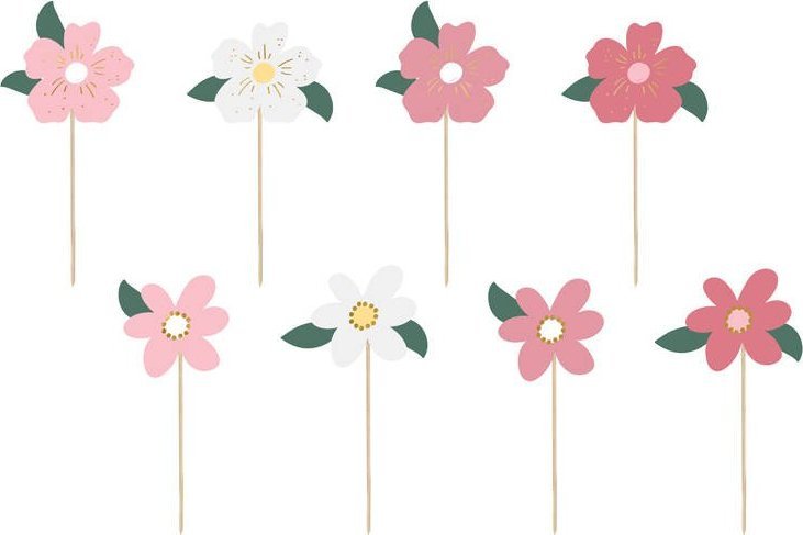 Party Deco Toppery na tort Kwiaty, 13-14.5 cm one size