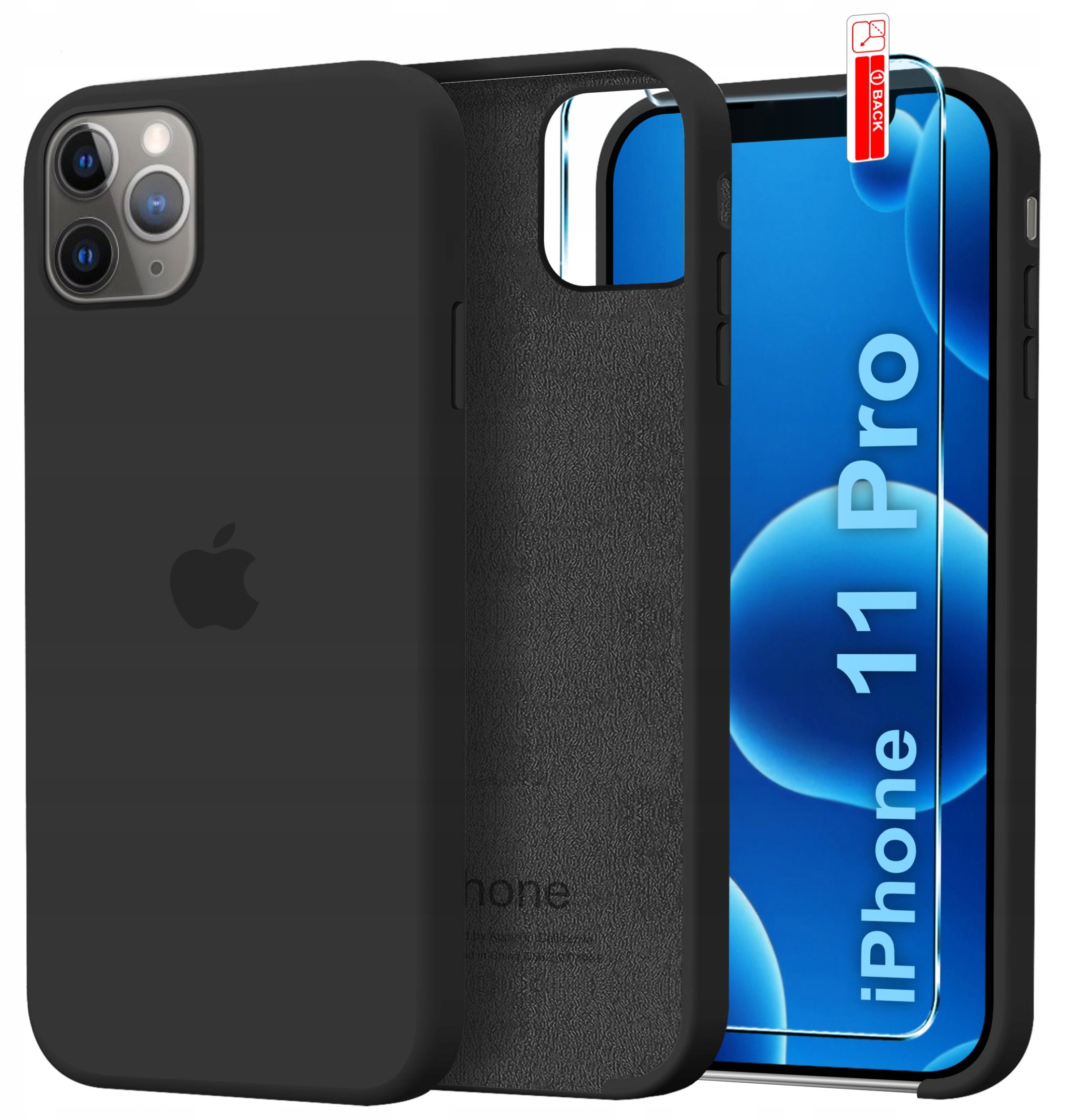 Etui do Apple iPhone 11 Pro CASE Silicone ELASTYCZNE + Szkło OCHRONNE 9H