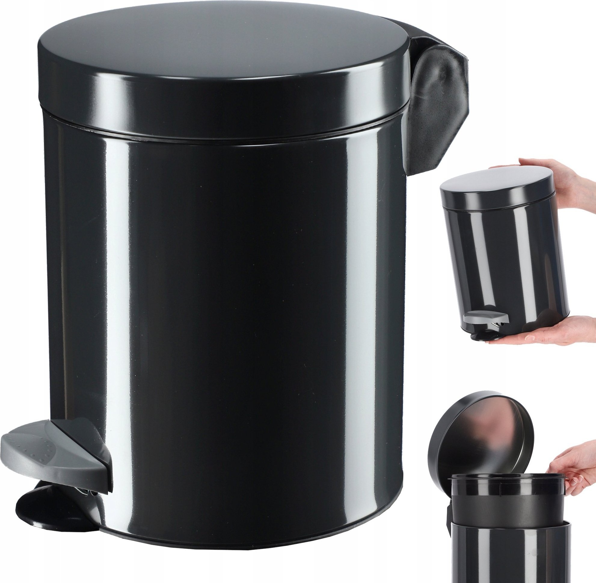 Kosz na śmieci Kadax na pedał czarny