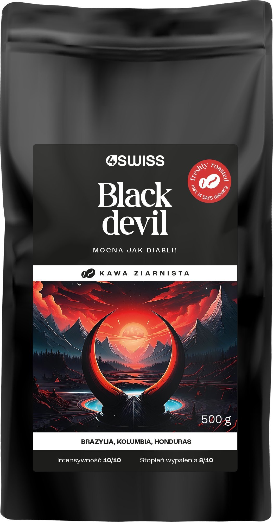 Kawa ziarnista 4Swiss Black Devil świeżo palona 500 g