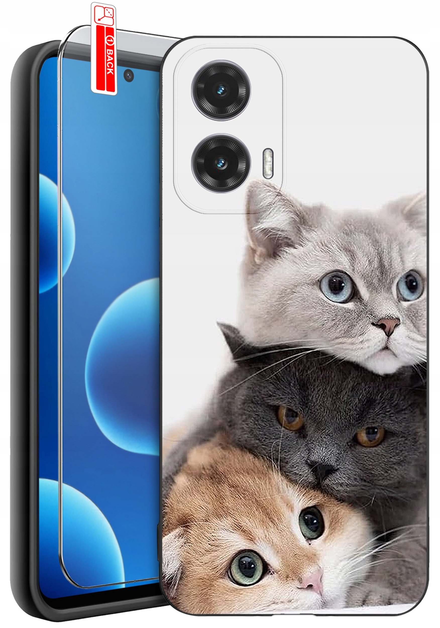 ETUI do Motorola Moto G45 5G | WZORY | SILIKONOWE MATT CASE + SZKŁO 9H