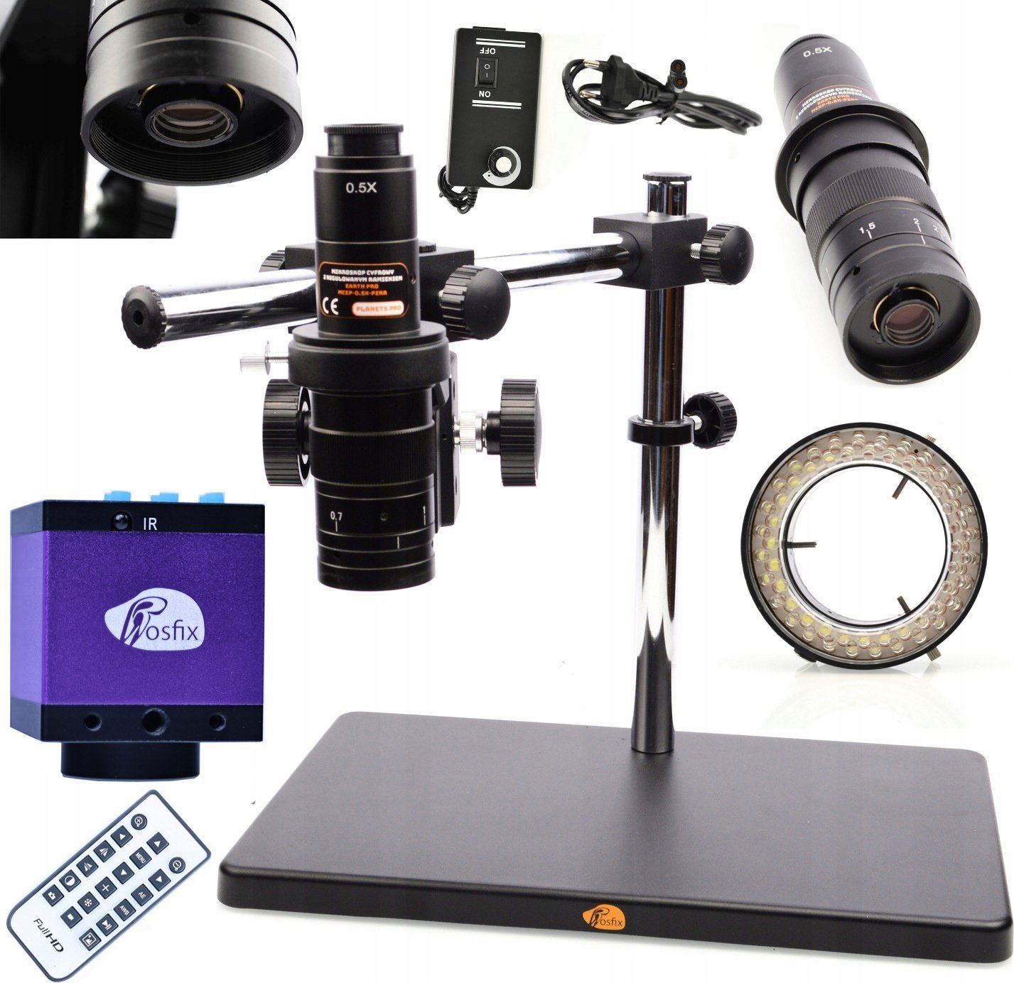 Rosfix ZESTAW MIKROSKOP CYFROWY LUTOWANIE WYSIĘGNIK OŚWIETLACZ 56LED KAMERA ROSFIX