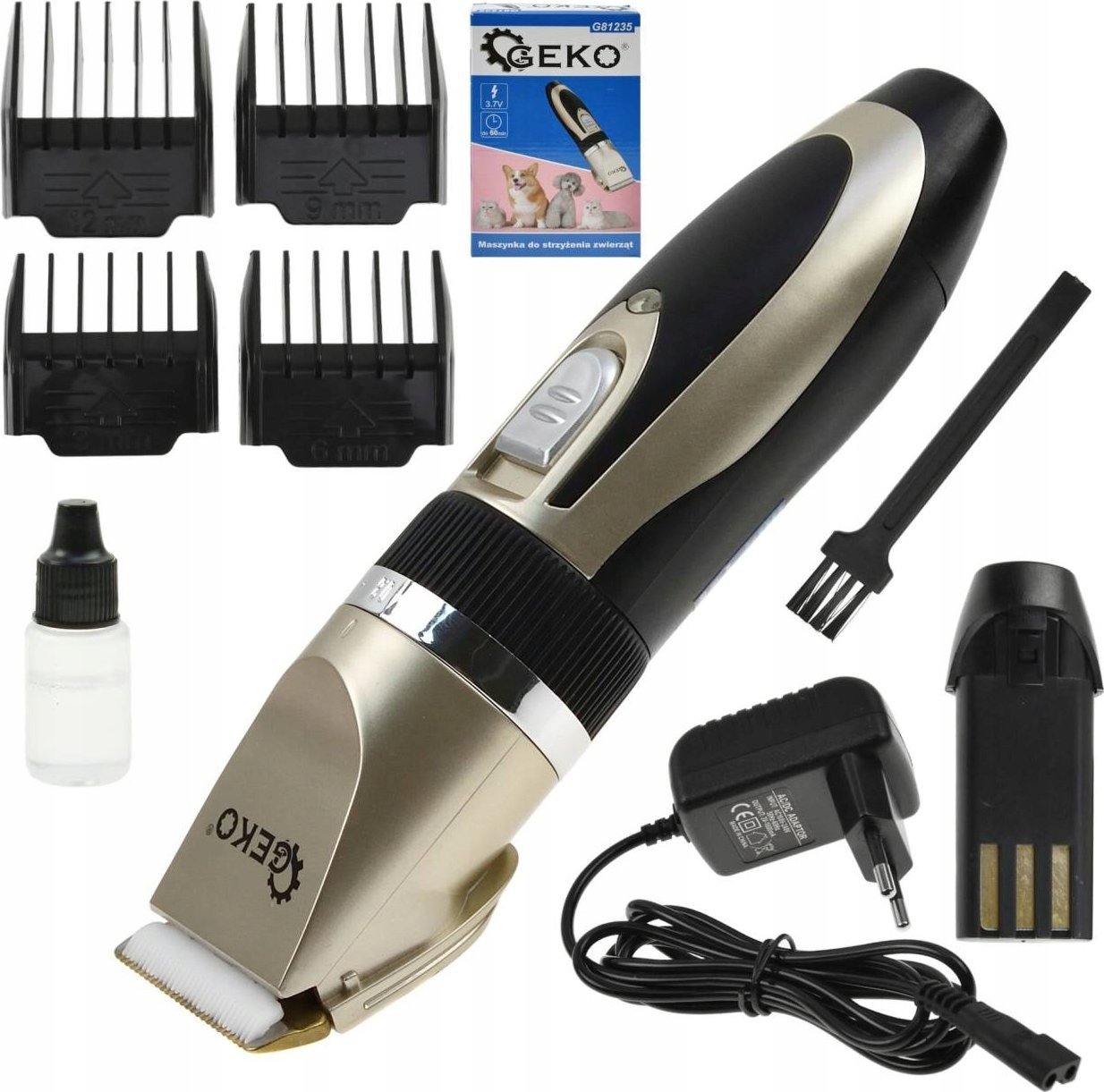 Geko Maszynka do strzyżenia zwierząt domowych G81235 GEKO Akumulatorowa + Akumulator 1,0 Ah + Ładowarka