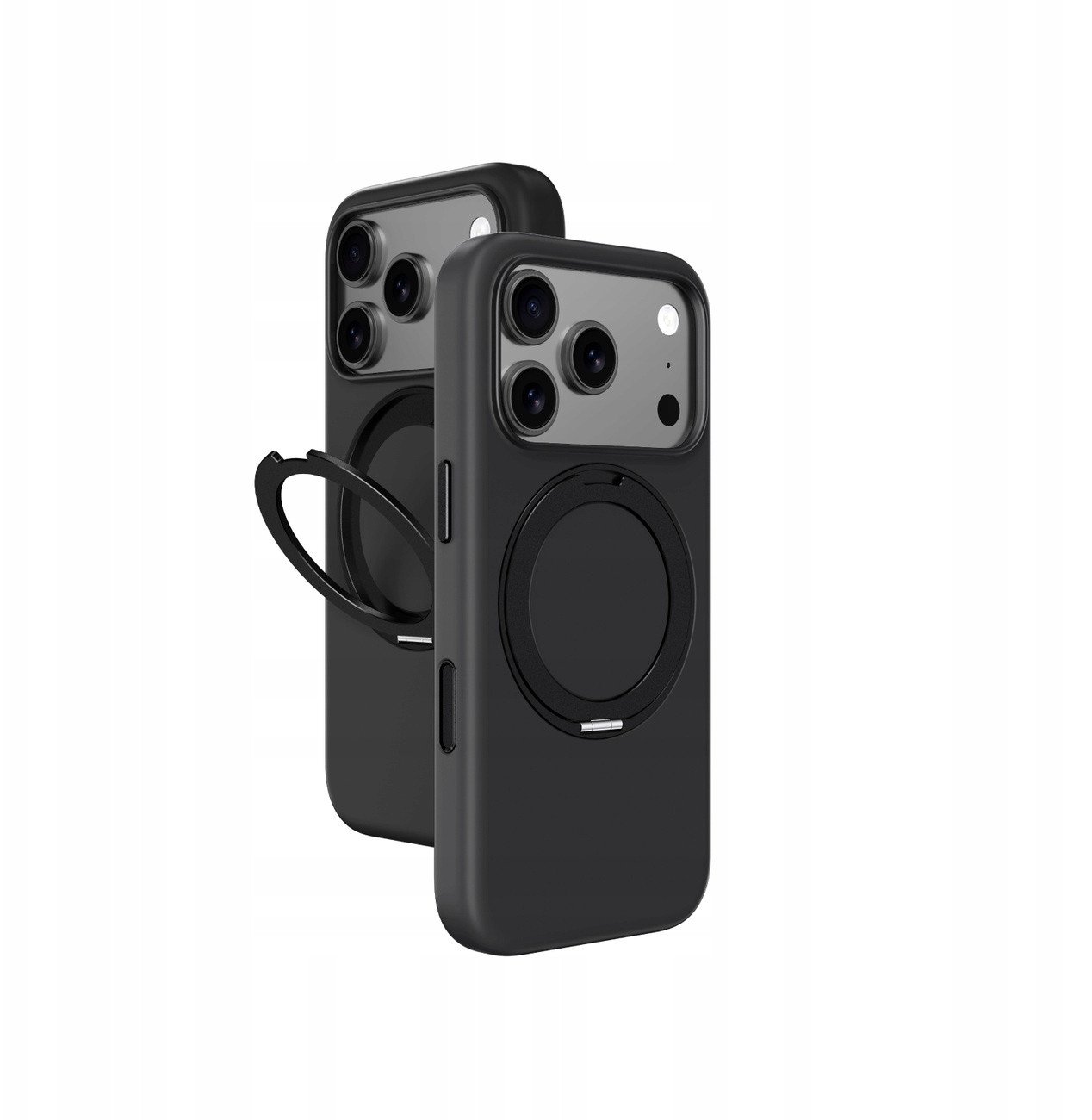 Etui AMAZINGTHING Cloudie na iPhone 17 Pro z podstawką - czarne