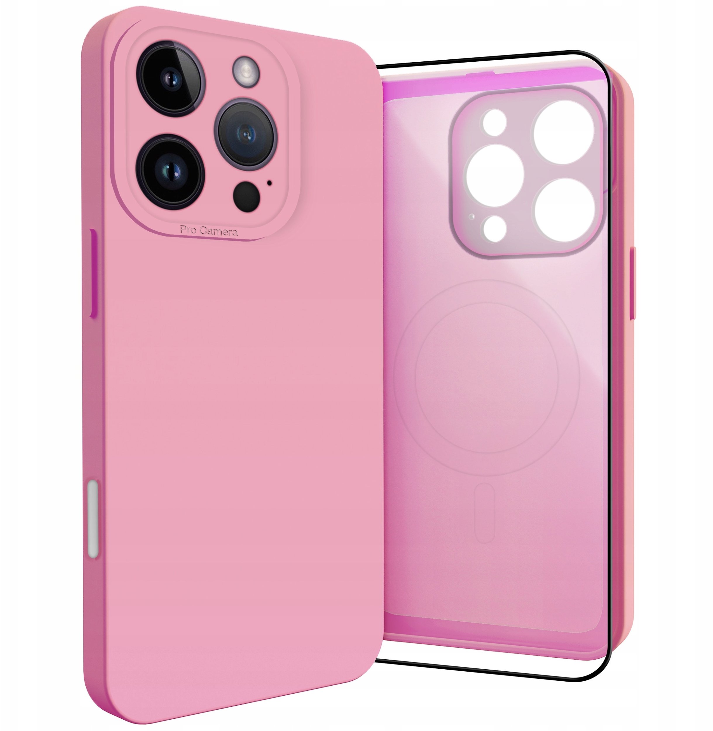 Etui do Apple iPhone 16 Pro Max (Do Magsafe, Osłona Kamery, Różowe) Szkło