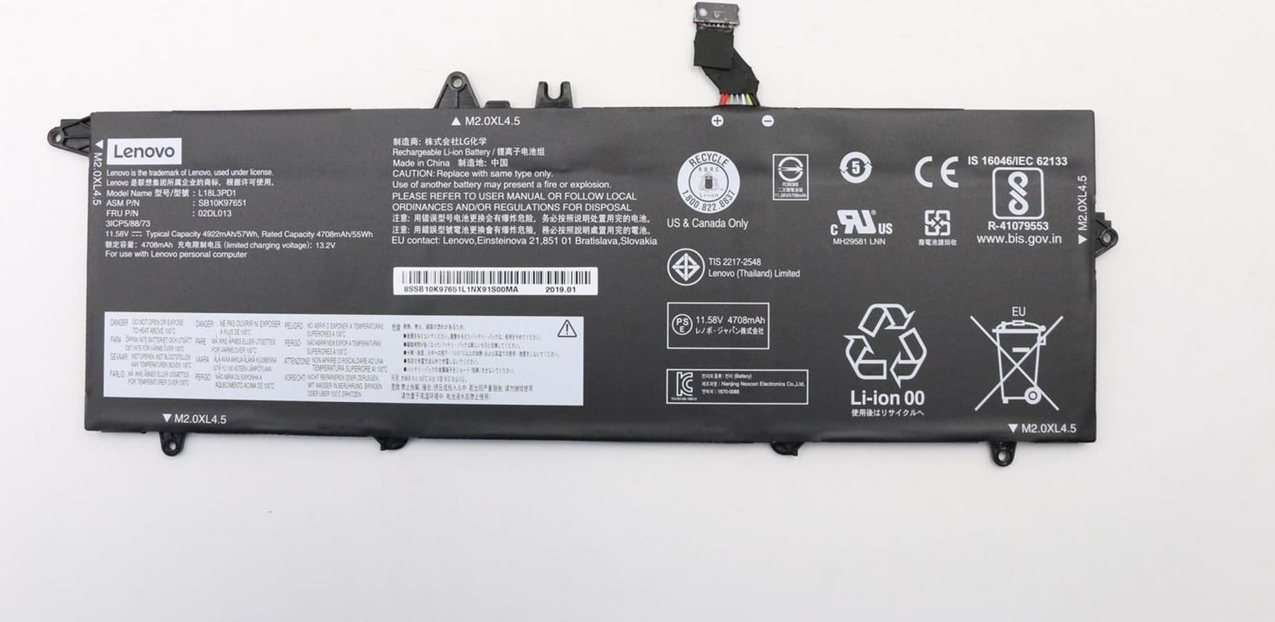 Bateria Lenovo Battery Internal 3C 57Wh Lilon