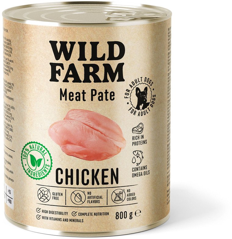 WILD FARM Pate Chicken 800g bezglutenowa karma dla psa