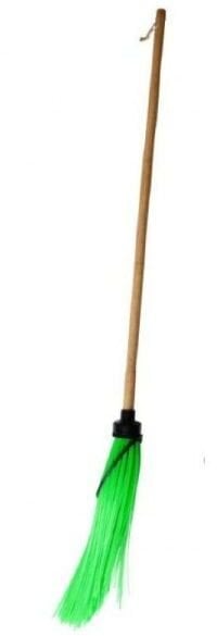 Street broom with a handle, green 0927002