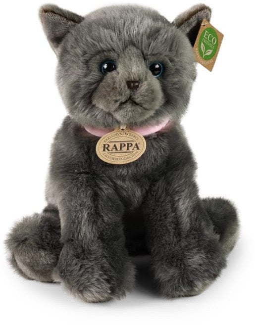 Rappa - Pluszowa maskotka siedzący szary Kot 25 cm Eco-Friendly
