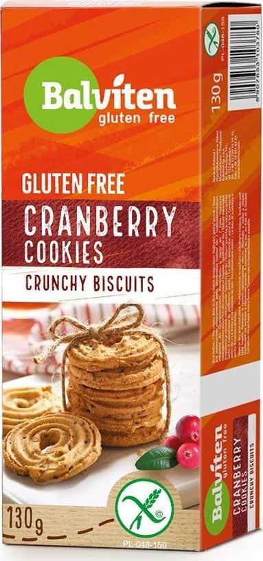 BALVITEN Herbatniki kruche żurawinowe bezglutenowe 130 g