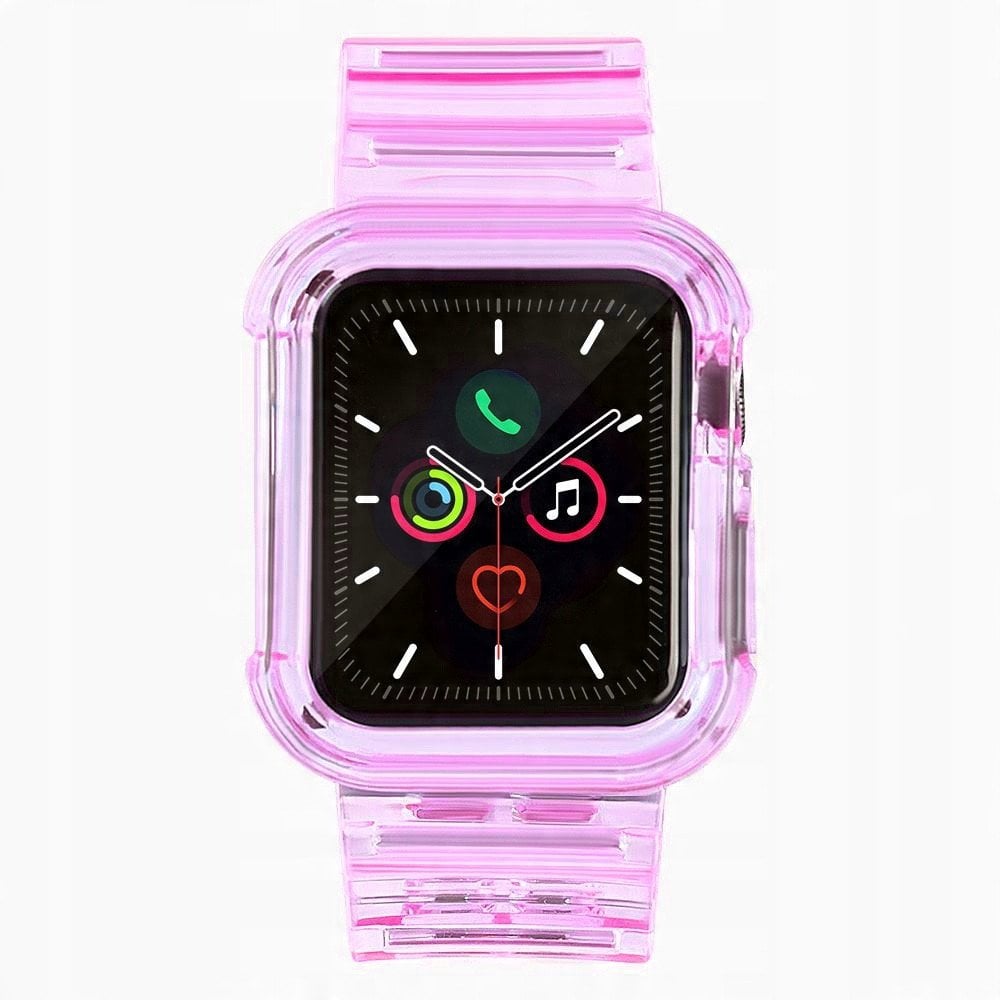 Silikonowa opaska pasek bransoleta bransoletka etui Strap Light Set do zegarka Apple Watch 40 mm - czerwona