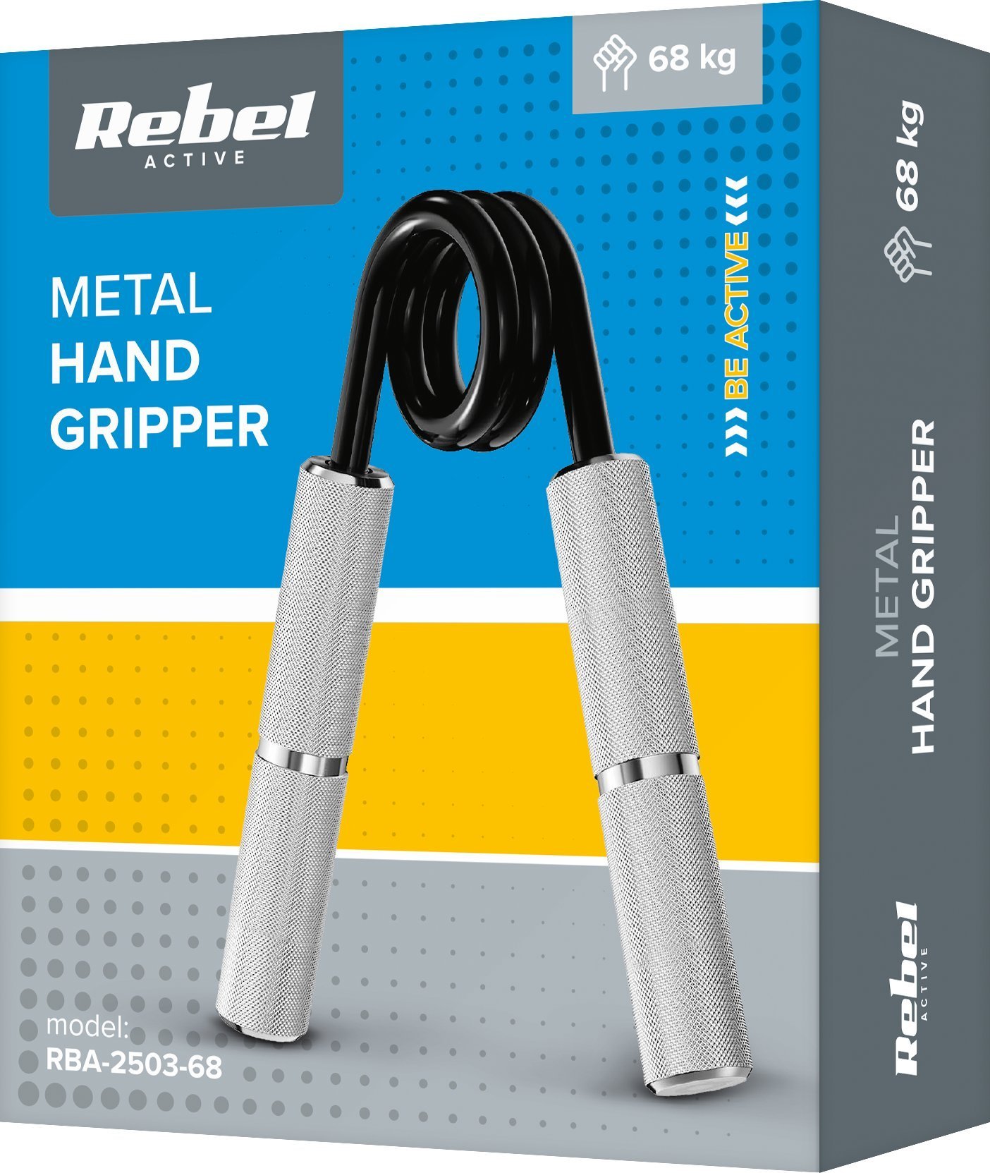 Rebel Ściskacz do ćwiczenia rąk, metalowy 68kg, REBEL ACTIVE