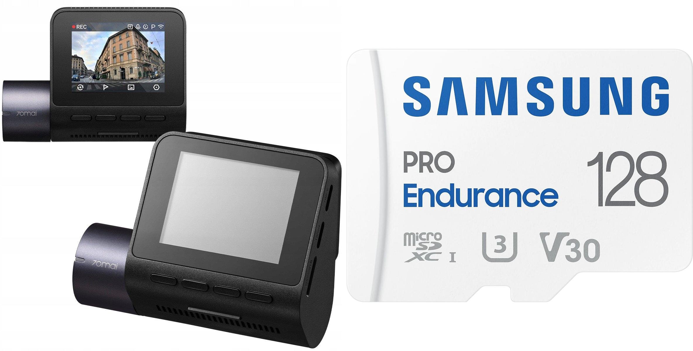 Wideorejestrator 70mai Wideorejestrator Dash Cam A410 + Karta Samsung PRO Endurance 2022 MicroSDXC 128 GB Class