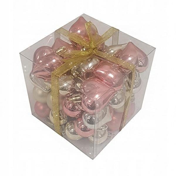 Skrzynkazdrewna Bombki na choinkę shatterproof 50szt gold, pink