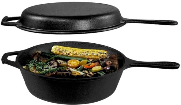 RONDEL ŻELIWNY Z PATETLNIĄ 3w1 HAGE RONDEL PATELNIA BRYTFANNA