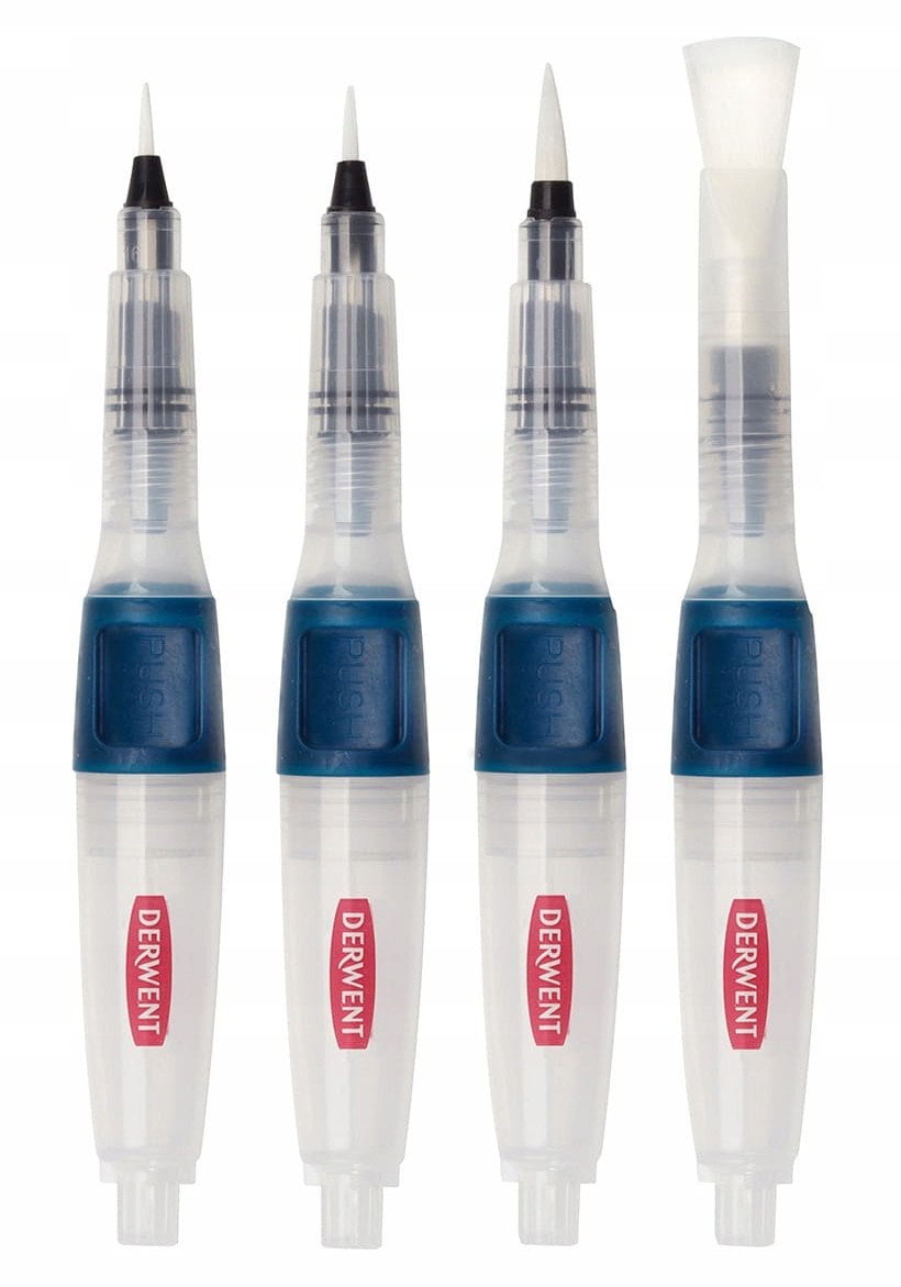Derwent Druckknopf-Wasserpinsel – 4er-Set.