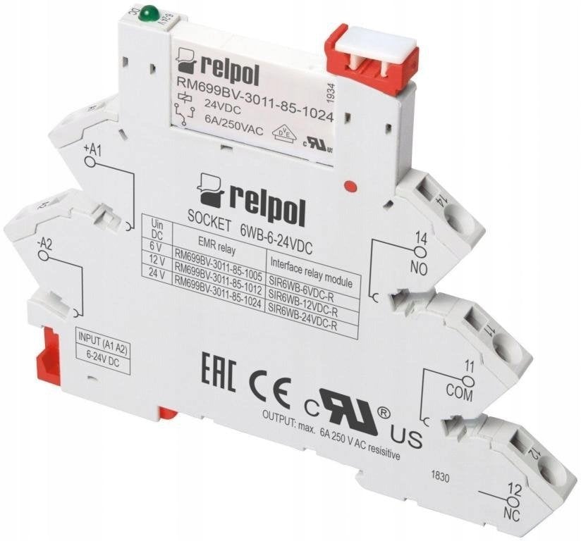 Przekaźnik interfejsowy wąskoprofilowy SIR6WB-24VDC-R 863775