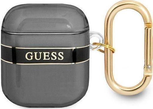 Guess Etui ochronne Strap Collection do AirPods czarne