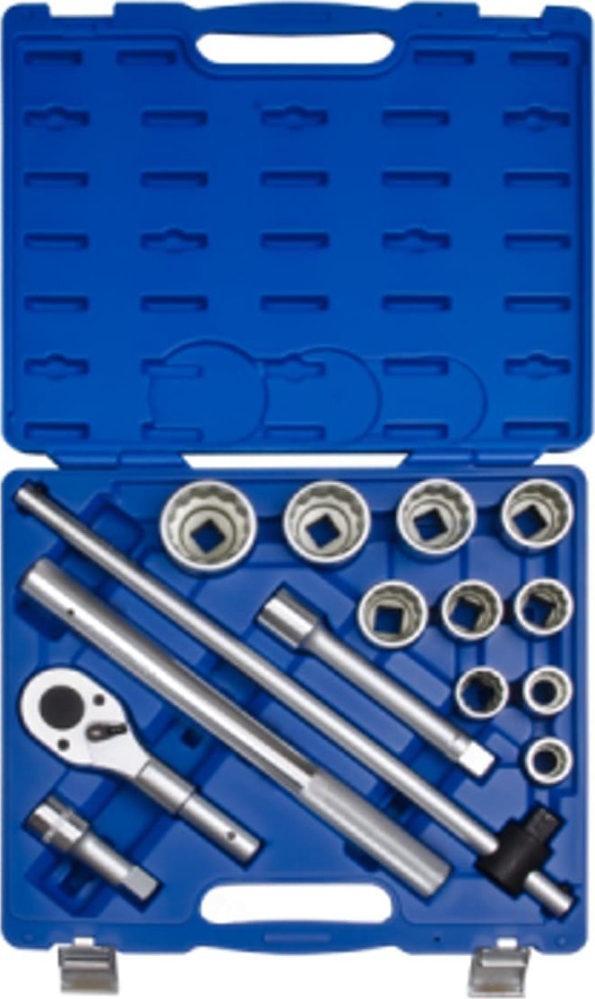 King Tony ZESTAW NASADEK 3/4" 14cz. KRÓTKIE 12-kąt. 22-50mm Z GRZECHOTKĄ I AKCESORIAMI, WALIZKA King Tony