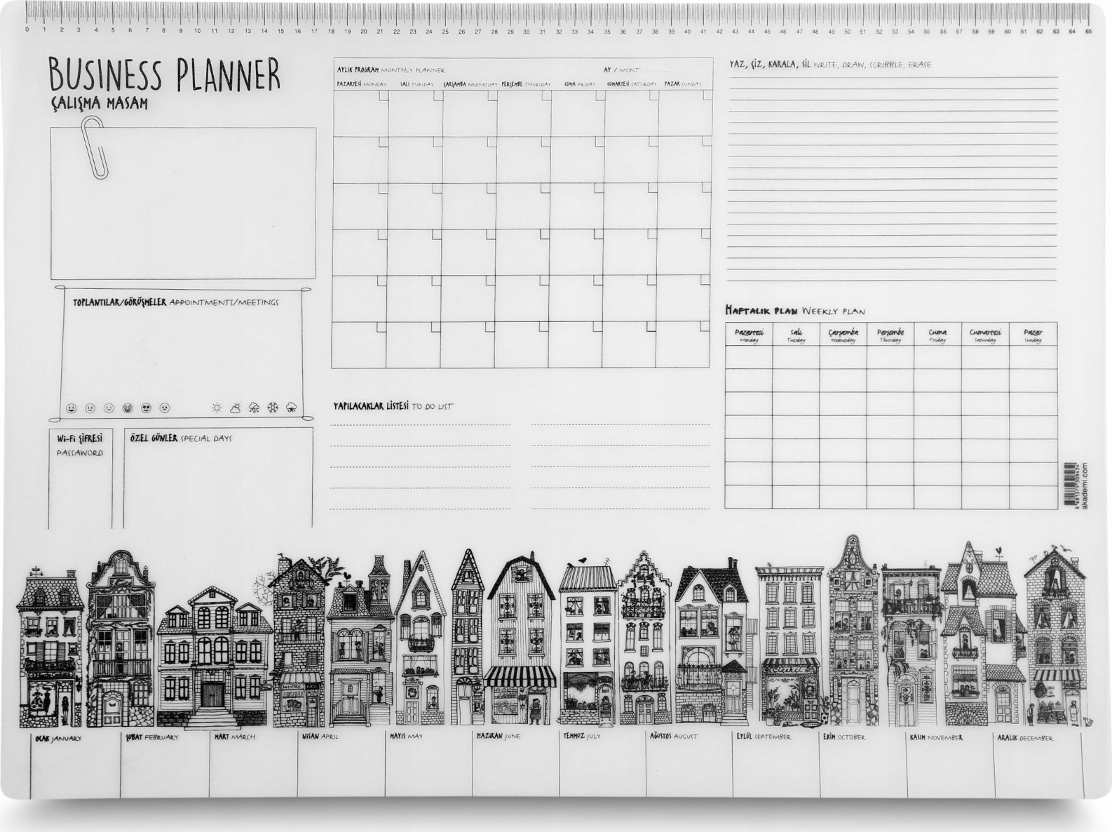 vidaXL Mata transparentna Business Planer Funny Mat