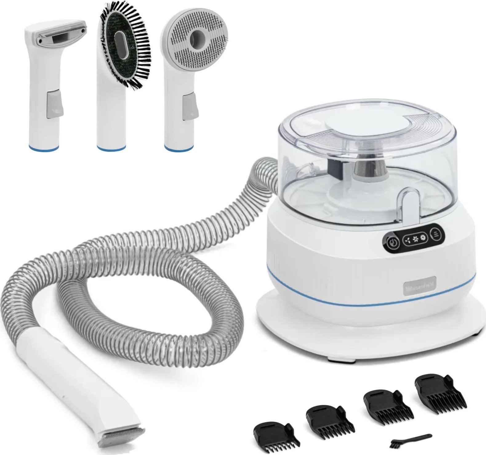 Maszynka do strzyżenia psa Wiesenfield Maszynka do strzyżenia psów z odkurzaczem 5 nasadek 1.4 l 350 W Maszynka do strzyżenia psów z odkurzaczem 5 nas