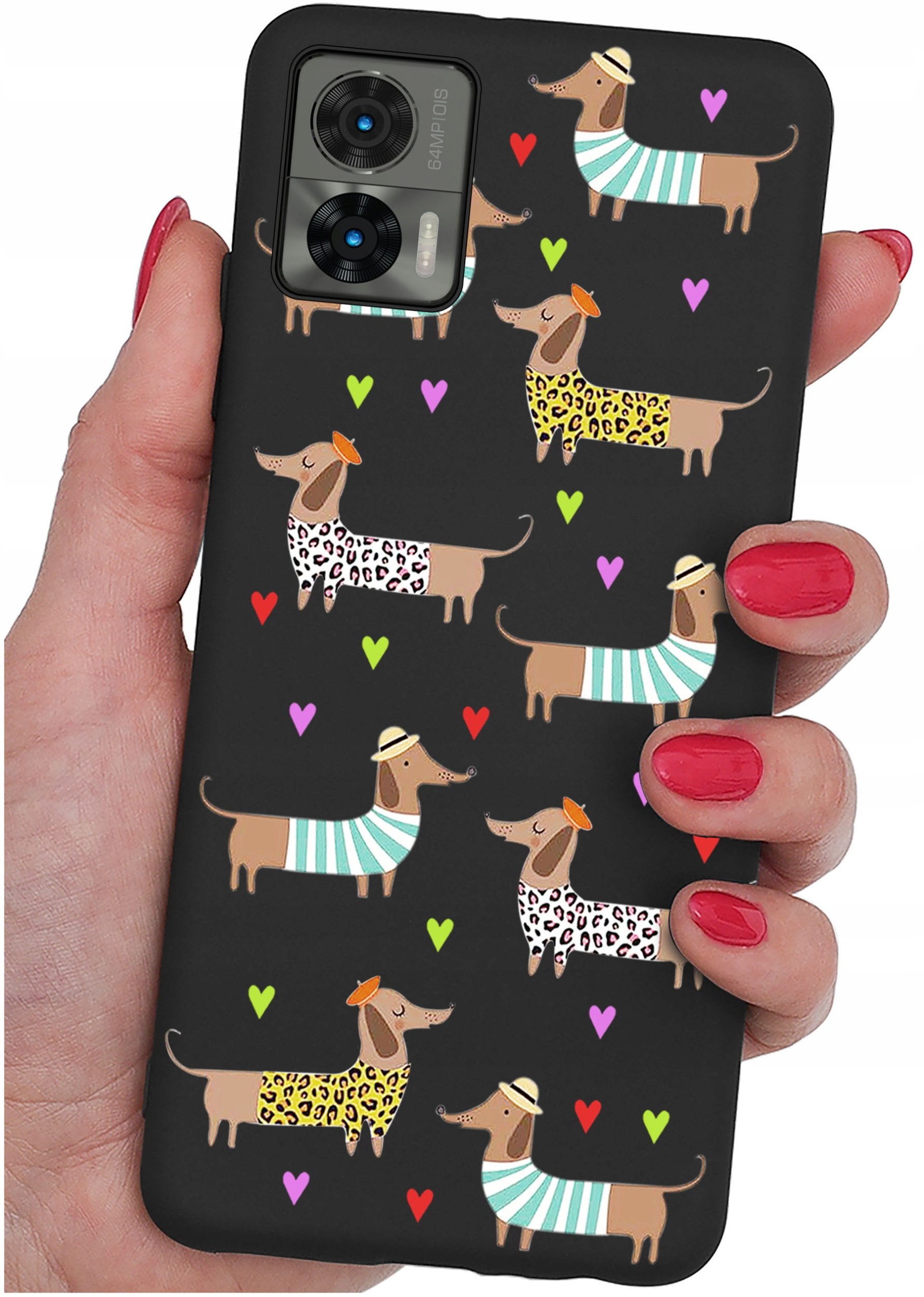 Etui do Motorola Moto Edge 30 Neo WZORY |SILIKONOWE MATT CASE + SZKŁO 9H