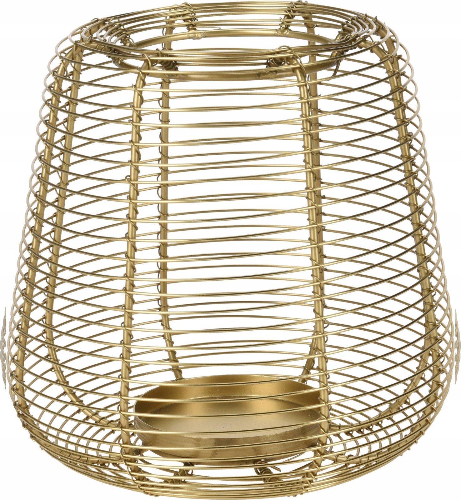 Home Styling Collection Złoty lampion na świeczkę, metal, Ø 17,5 cm