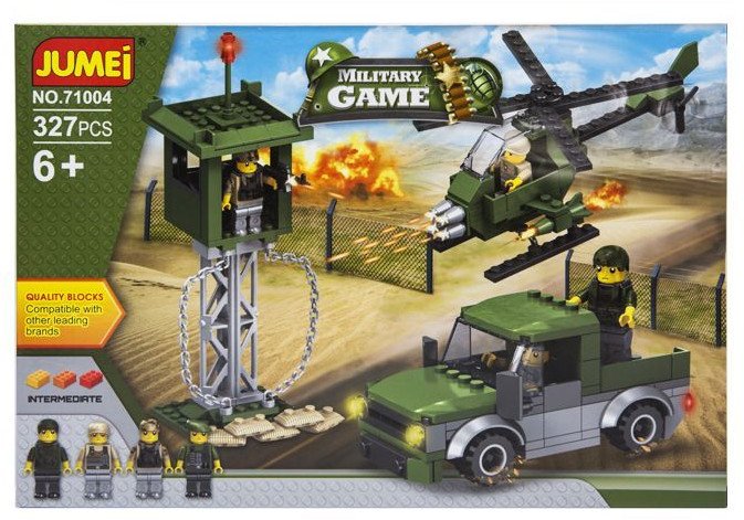 Klocki Jumei WOJSKO ŻOŁNIERZE 327 elementów, 38 x 26 cm