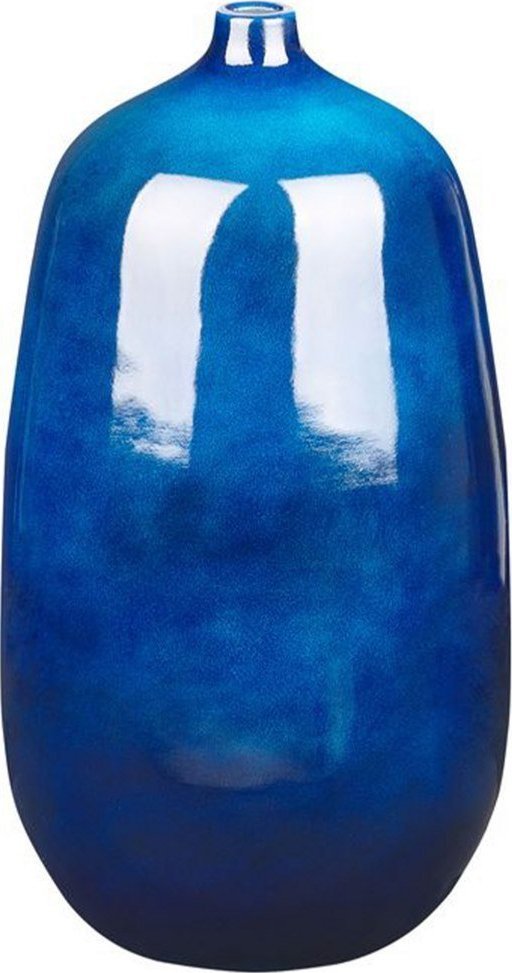 Beliani Wazon na kwiaty z terakoty 45 cm niebieski VITORIA