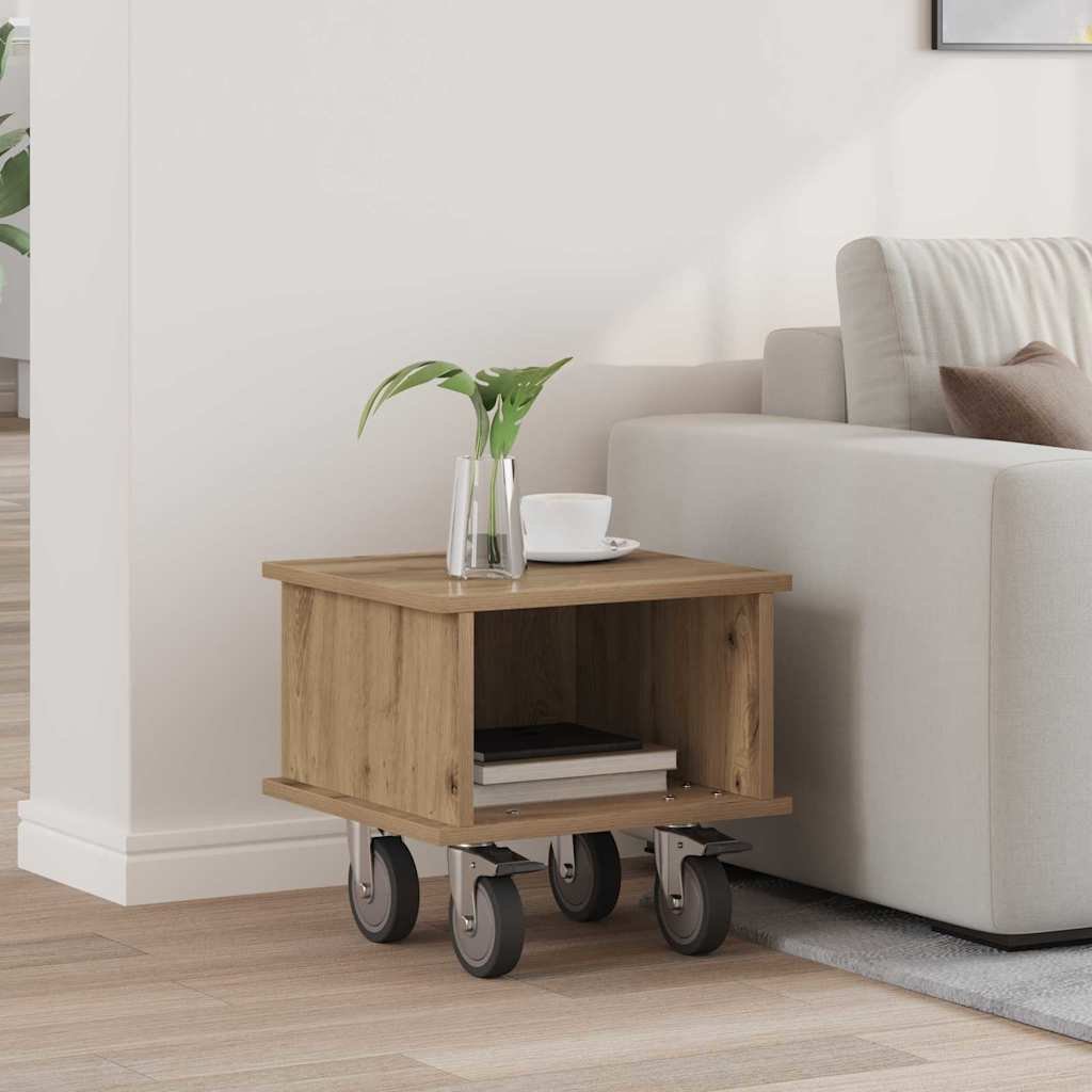 vidaXL Stół pod telewizor Dąb rzemieślniczy 37 x 35 x 35 cm