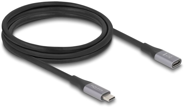 Kabel USB Delock 81202 kabel USB USB4 Gen 2x2 2 m USB C Czarny, Szary
