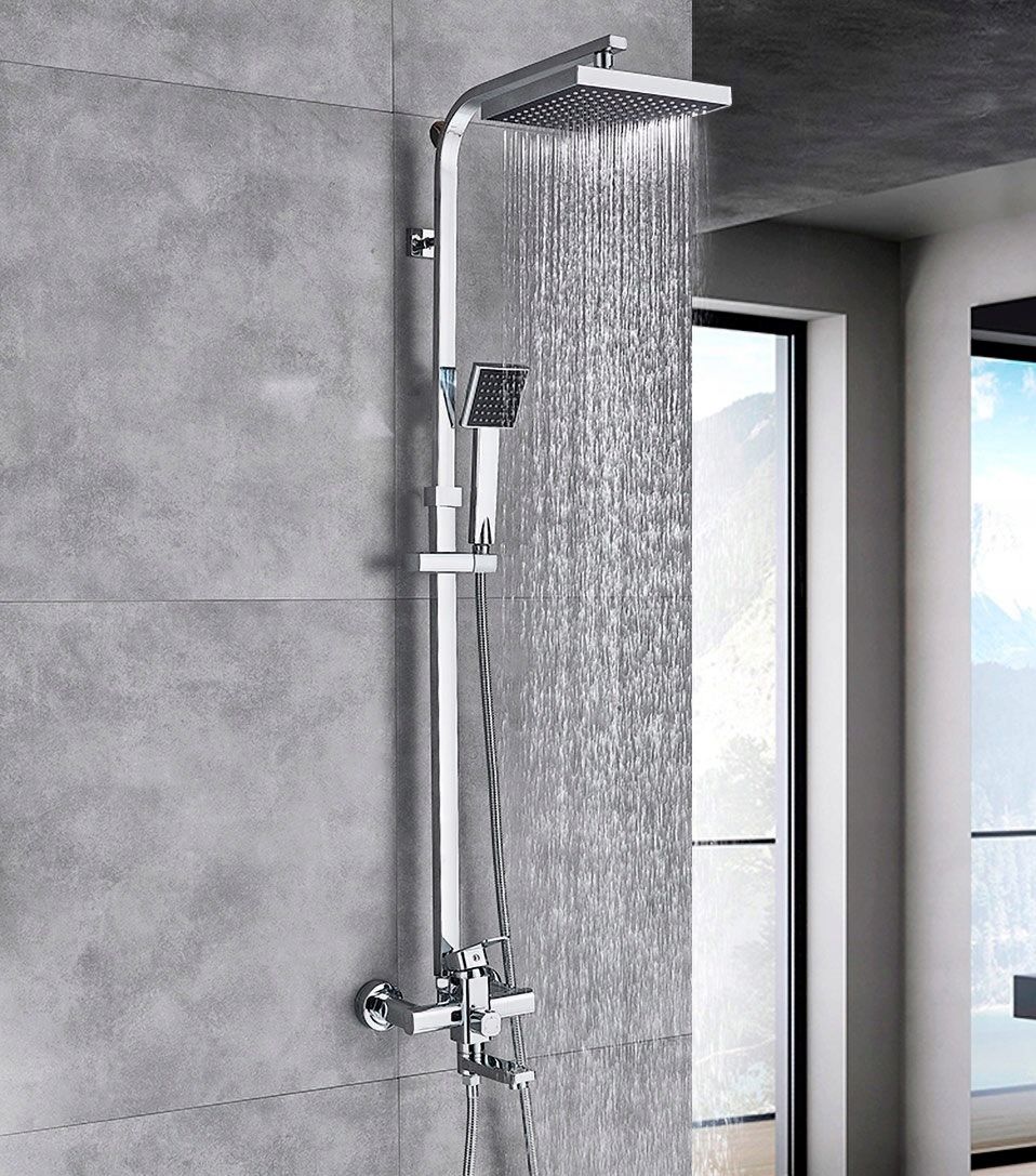 Zestaw prysznicowy PDS z deszczownicą z baterią chrom