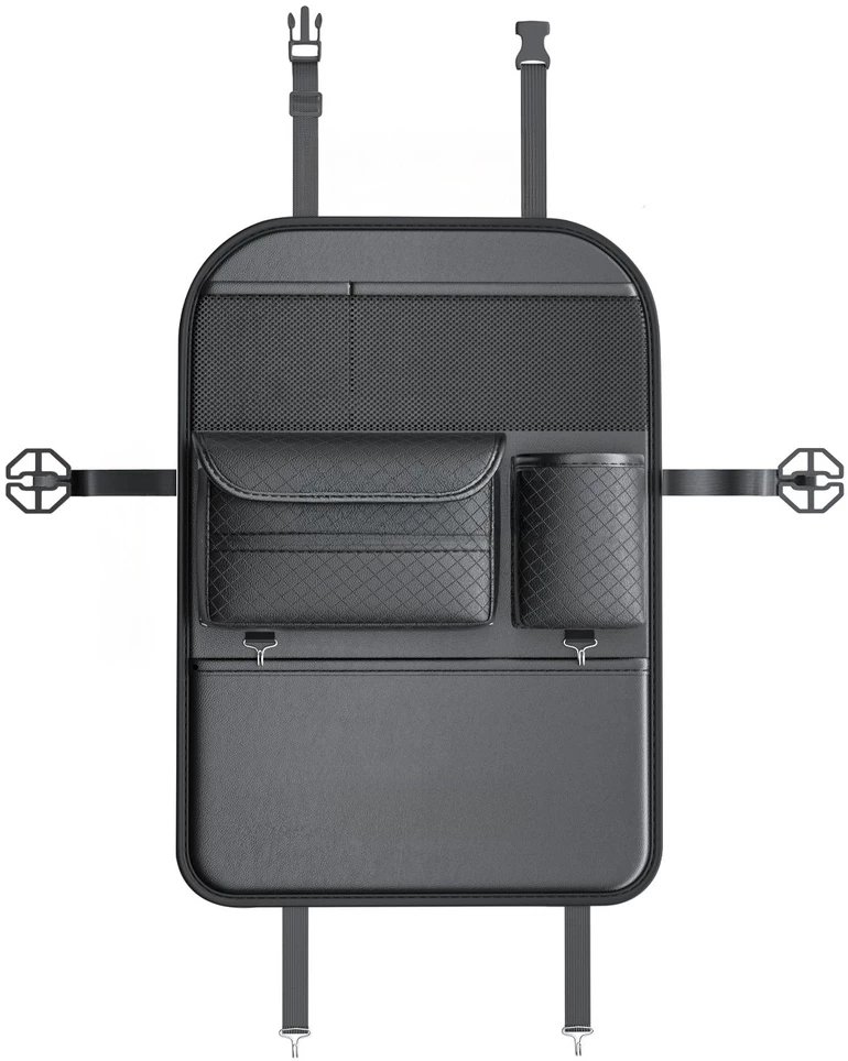 Organizer samochodowy na fotele przednie z przegródkami D03 czarny