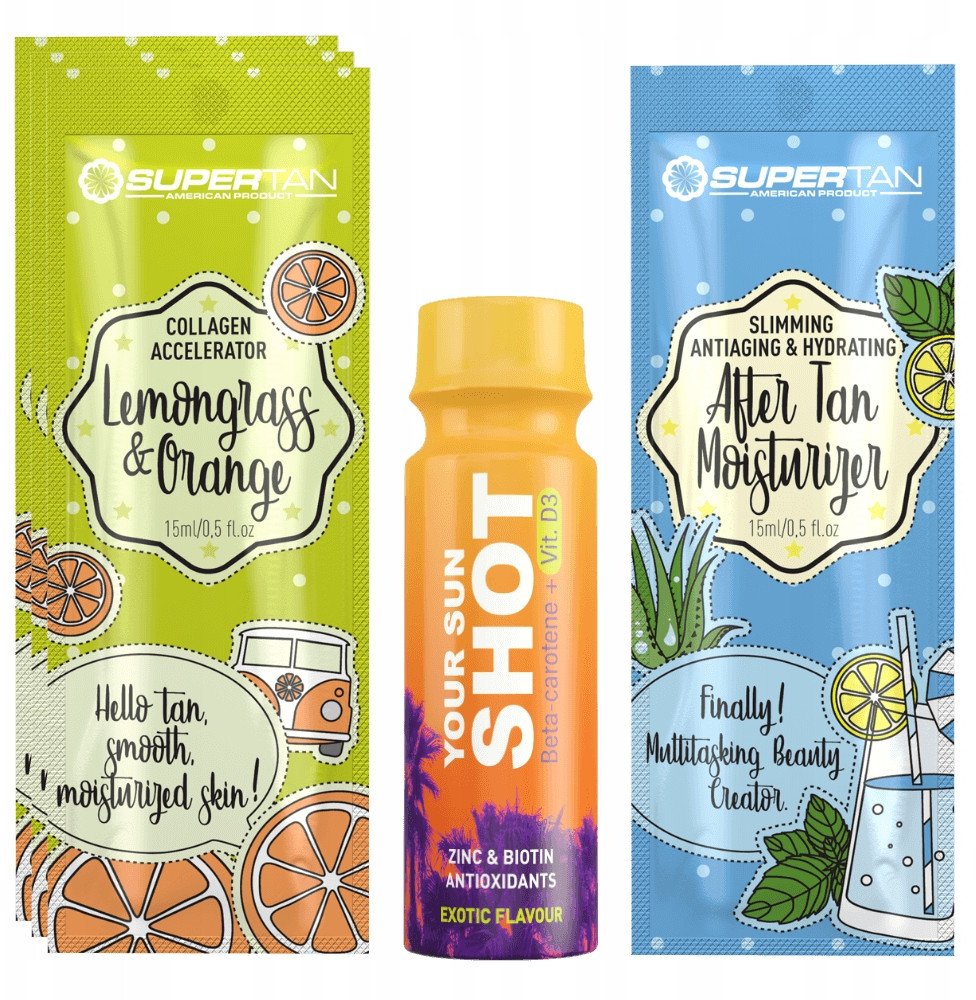 Supertan Lemongrass & Orange 3x 15ml Przyspieszacz Opalania + Gratisy