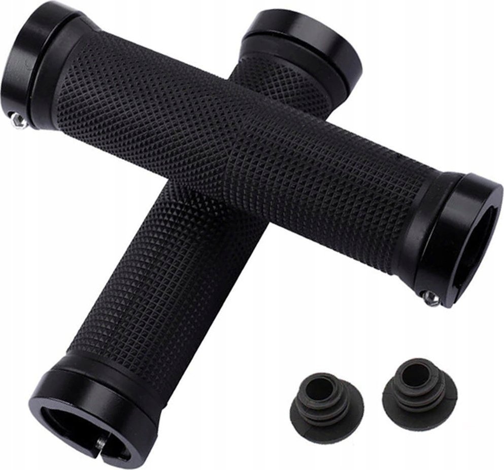 Korbi SKRĘCANE CHWYTY KIEROWNICY GRIPY ROWEROWE CZARNE