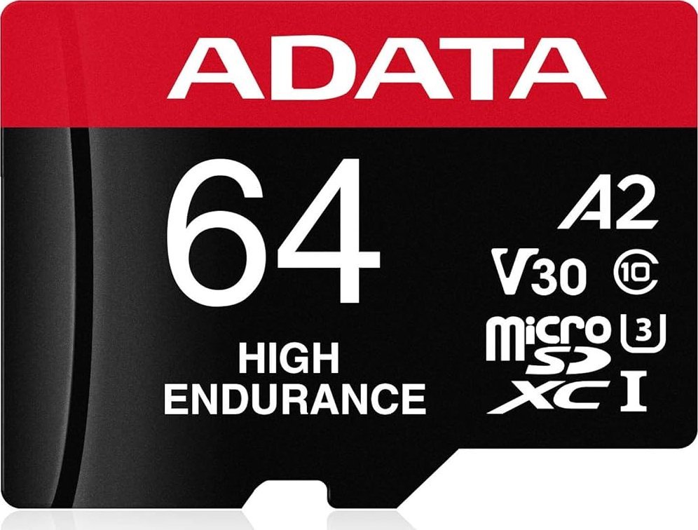 Karta ADATA High Endurance MicroSDXC 64 GB Class 10 UHS-I/U3 A2 V30 (AUSDX64GUI3V30SHA2-RA1)