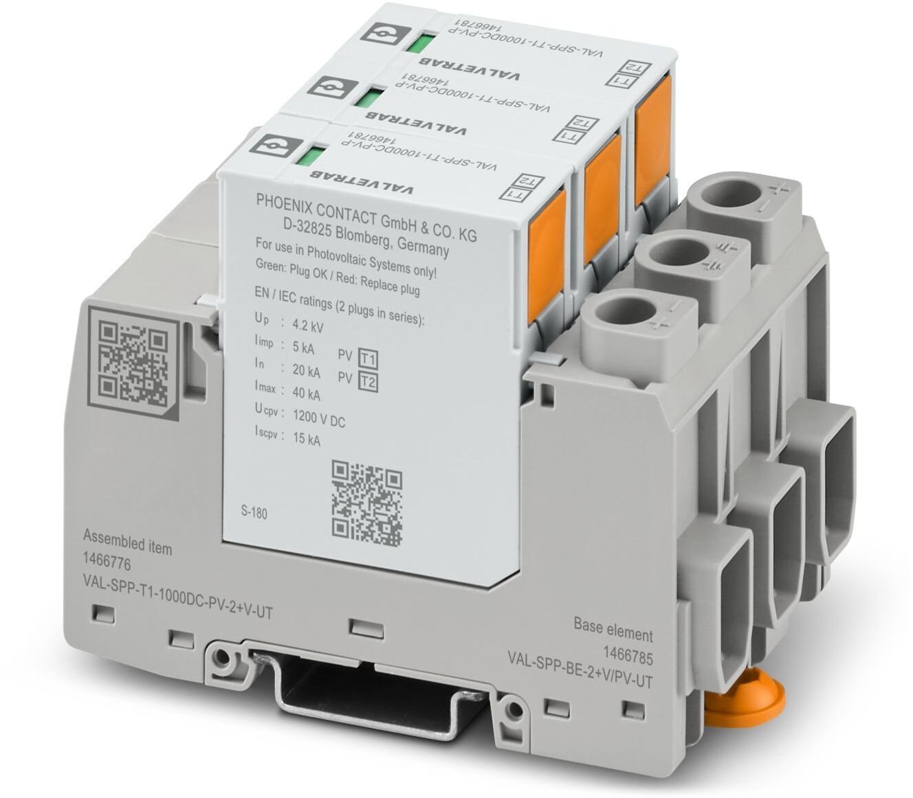 Ogranicznik przepięć typu T1/T2 VAL-SPP-T1-1000DC-PV-2+V-UT