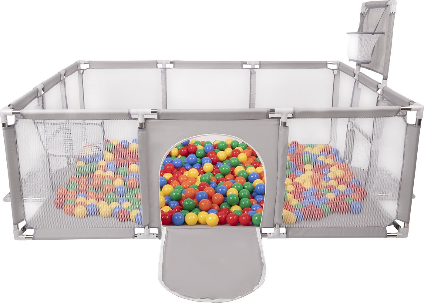 Selonis Selonis Boisko BO-100X z piłeczkami 6cm szary: żółty-zielony-niebieski-czerwony-pomarańcz 180x122x62/900piłek Zabawka kojec