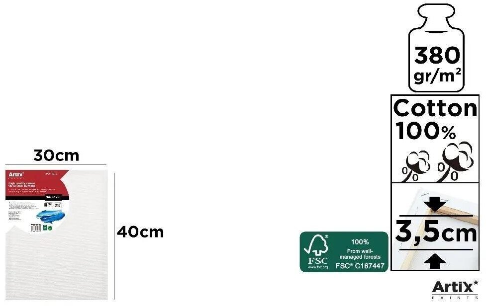 Podobrazie 30x40x3,5cm 380g/m2