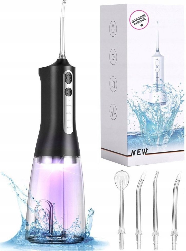 Irygator do Zębów UV - Przewodowy, 4 Tryby i 4 Końcówki Zdrowie Jamy Ustnej